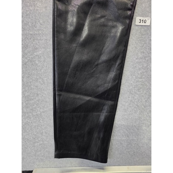 Wilfred Aritzia Black Vegan Leather Straight Leg Pants Size 2 High Rise Pants - Picture 3 of 15